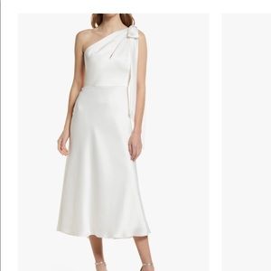 Amsale One-Shoulder Bias Cut Satin Dress NWT